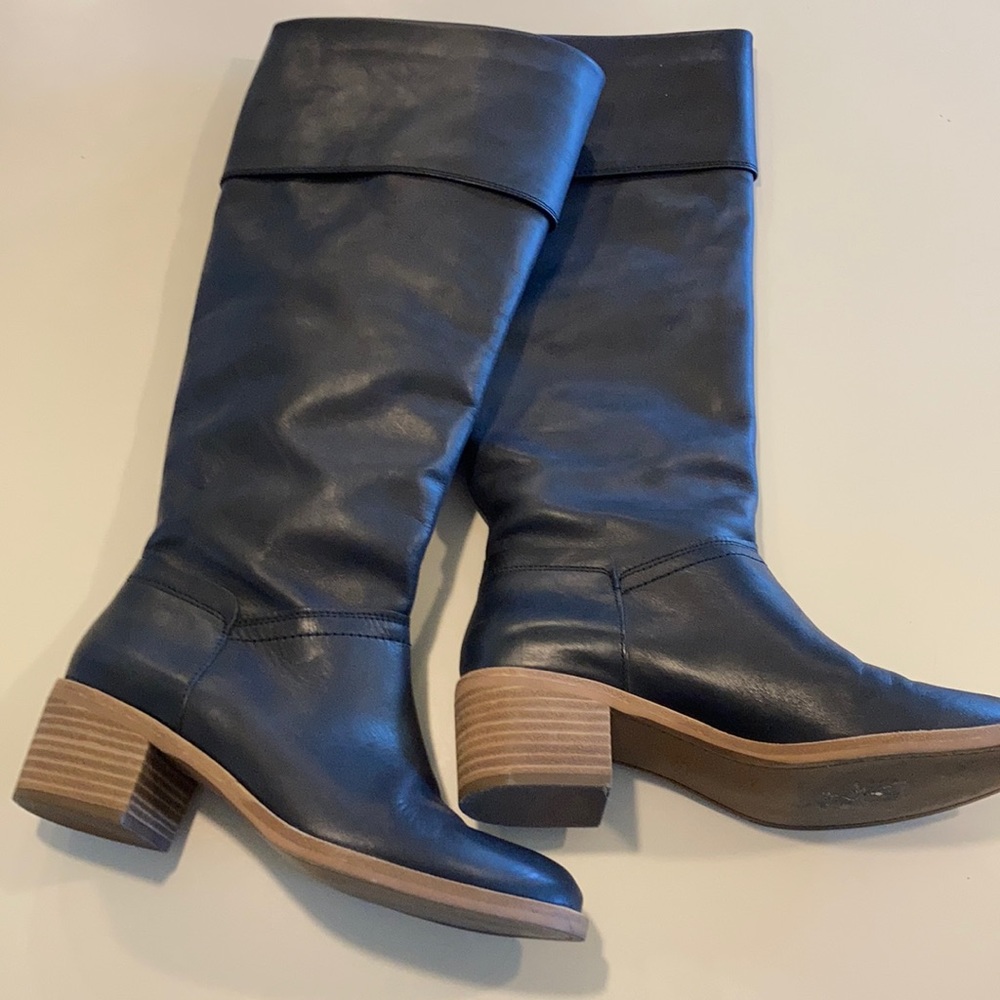 UGG CARLIN KNEE HIGH BOOTS BLACK LEATHER US SIZE 6